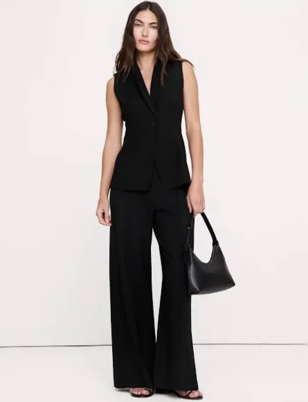 Black vest and trousers